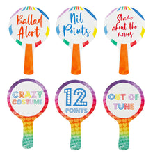 Load image into Gallery viewer, Eurovision Song Contest Scoring Paddles and trivia cards REDUCED from 150kr