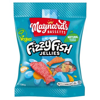 Maynards Bassetts Fizzy Fish Jellies bag