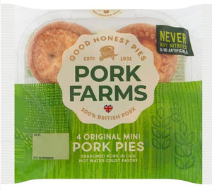 Pork Pies mini 4 pack 260g (shop pick-up only)