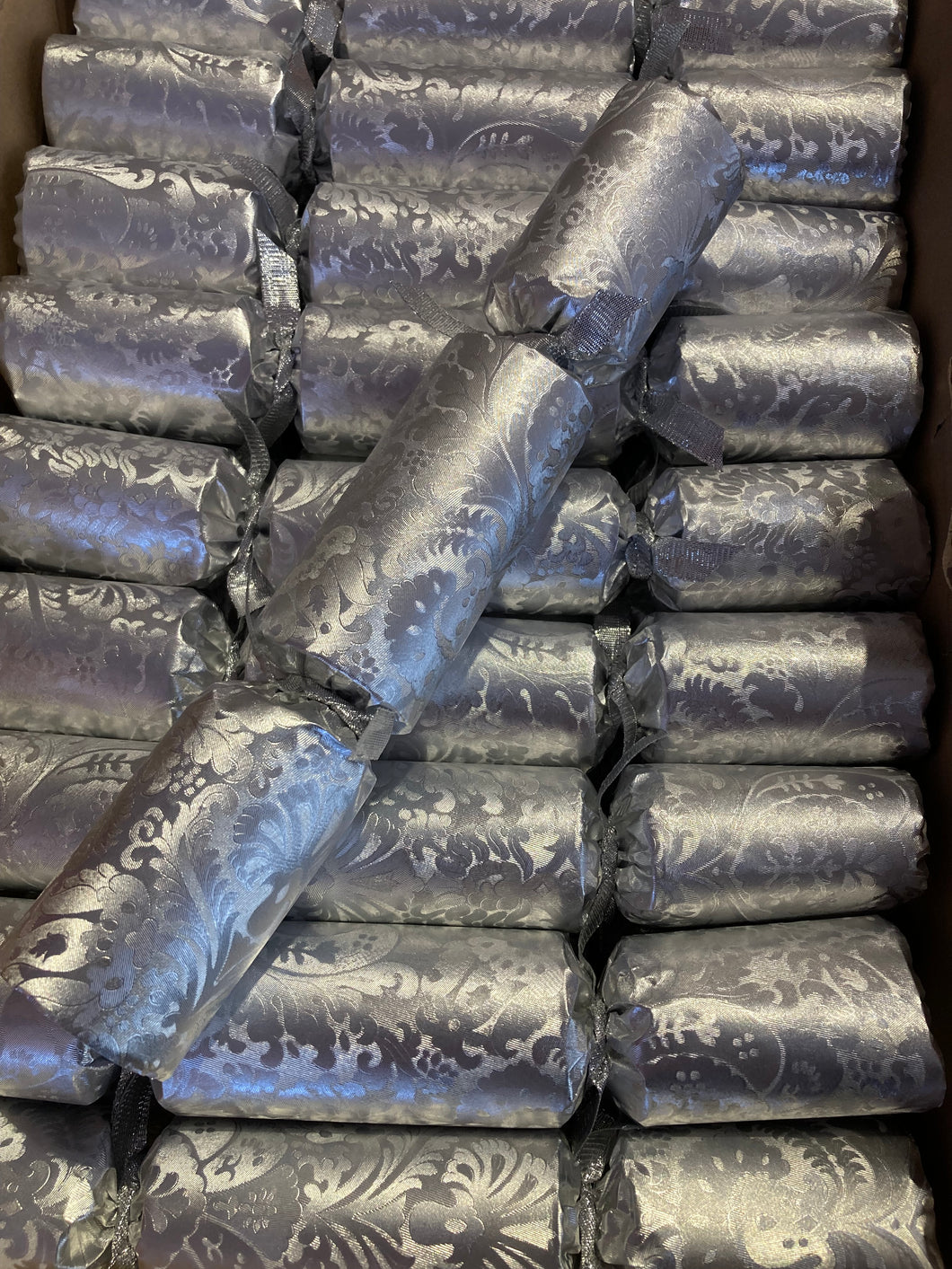 Individual silver Christmas Crackers