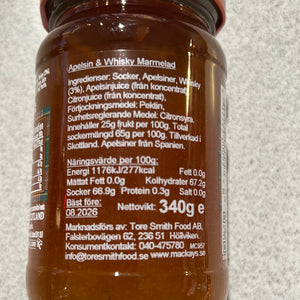 Mackays Orange Marmalade With Whisky 340g