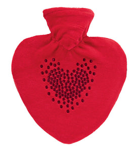 Heart Shaped Velour Hot water bottle by Fashy