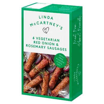 Linda McCartney's 6 Vegetarian Red Onion & Rosemary Sausages 270g ( shop pick up only )