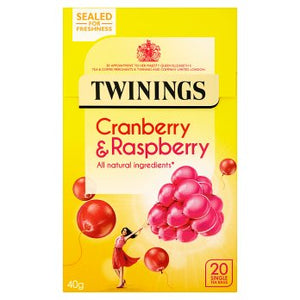 Twinings Cranberry & Raspberry 20 Single Tea Bags