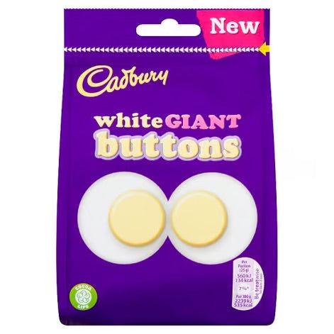 Cadbury White Giant Buttons Chocolate Bag