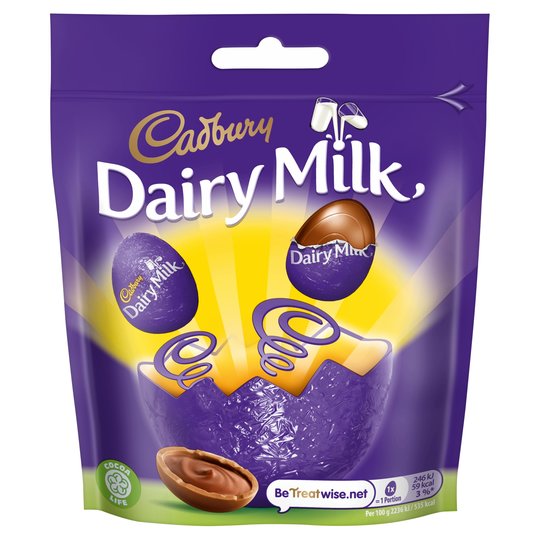 Cadbury Mini Dairymilk Eggs Bag 77G reduced price