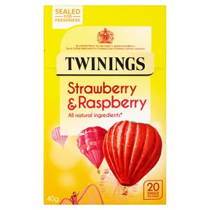 Twinings Strawberry & Raspberry 20 Single Tea Bags